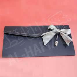  Invitation Card - Black with Ribbon Bow
