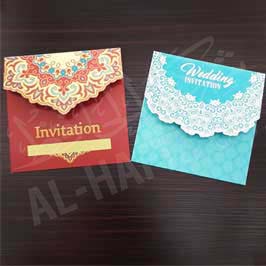  Fancy Invitation Cards - Red/Aqua