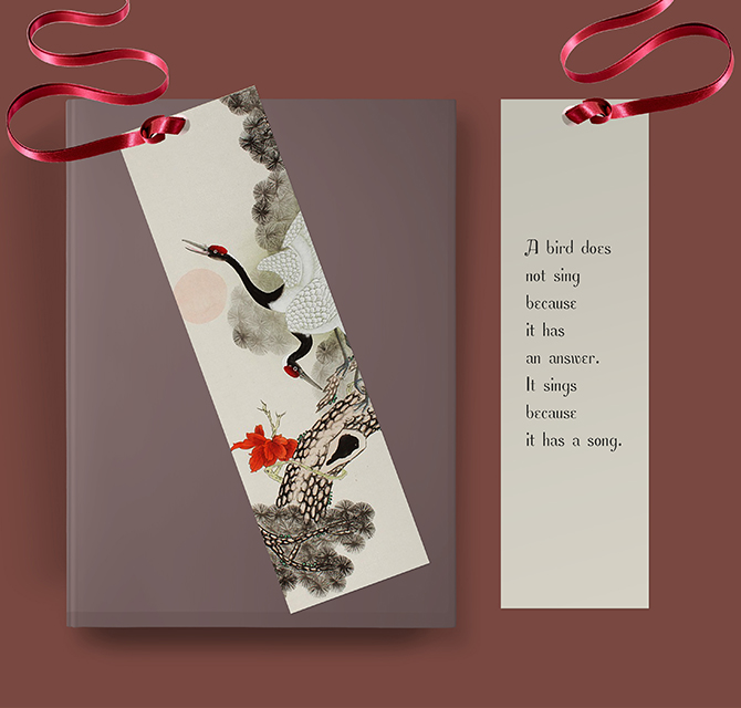 Customized Birds Photo Bookmark for Book
