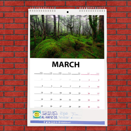 Customized Wall Calendar with Trees Photos 