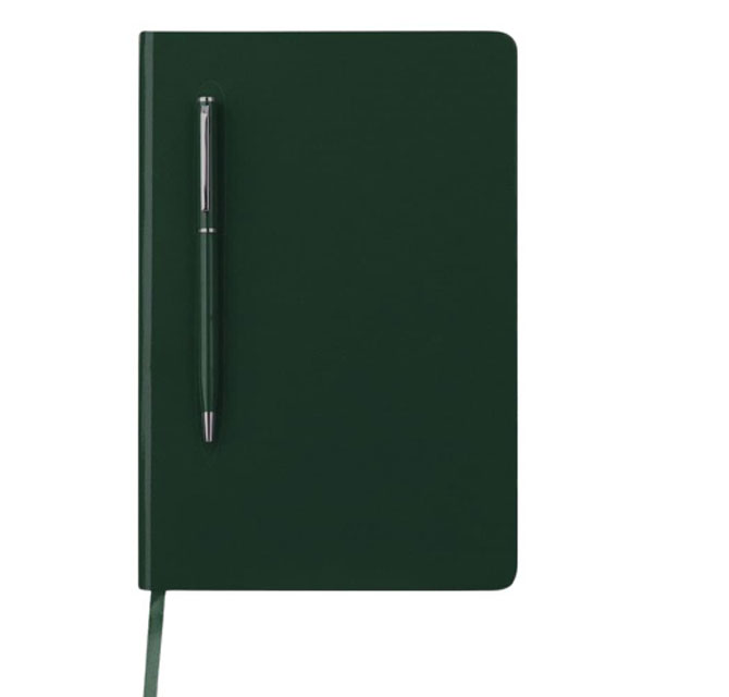 CAMPINA - Giftology A5 Hard Cover Notebook with Metal Pen - Green