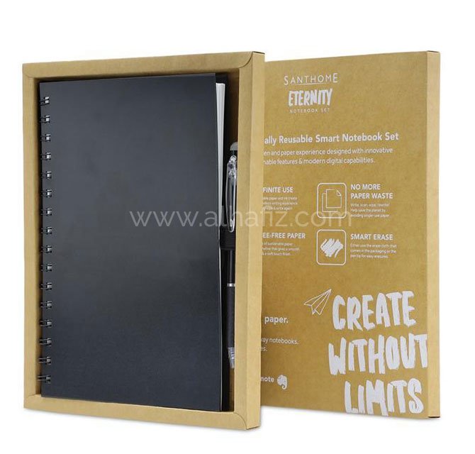 SanthomeÂ® Eternity - The Reusable Notebook & Pen Set - Black