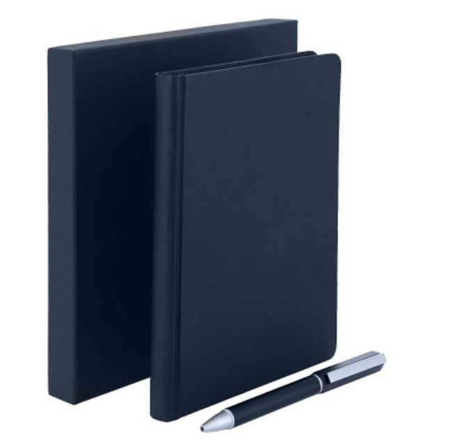 TOMAR - SANTHOME Set Of PU Thermo Notebook And Pen - Blue