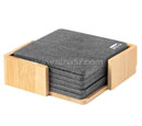 LAAX - eco-neutral RPET Set of 6 Felt Coasters with Bamboo Stand