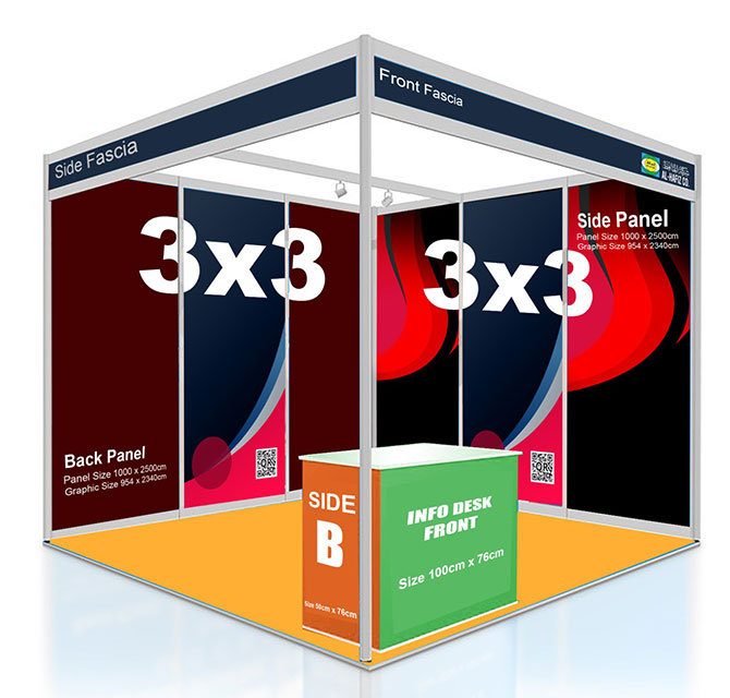 3x3 Shell Scheme Event Booth 