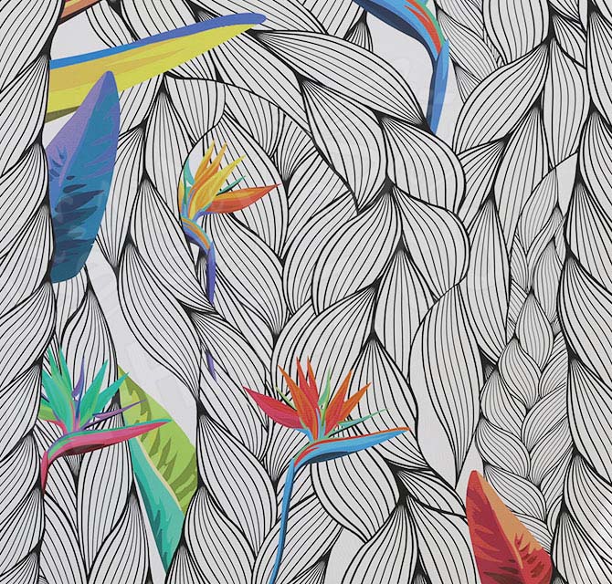 Embossed Exotic Wallpaper