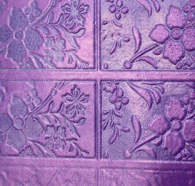 Embossed Purple Floral Wallpaper