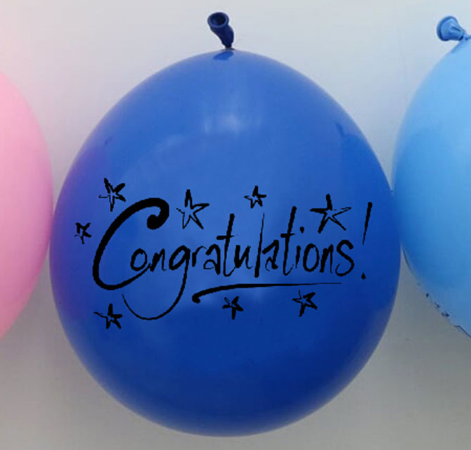Customized Balloon Blue – Congratulations 