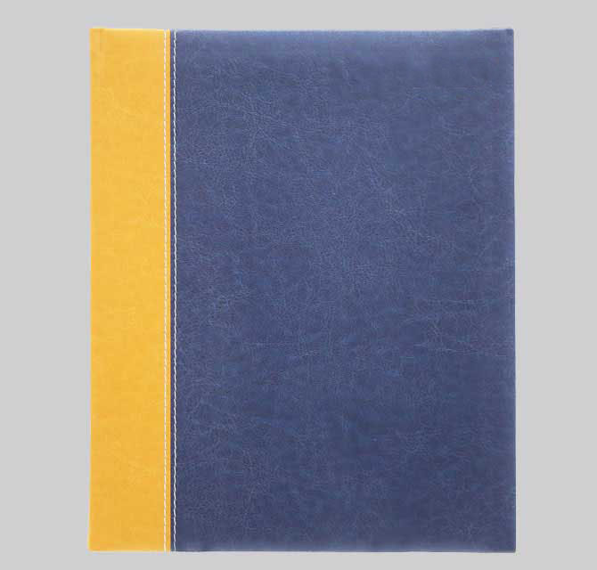 Customized student diary Daily - Faux - Blue (front) / Brown (back)