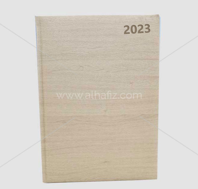 Customized Pu leather off-white color diary 2023 with line texture