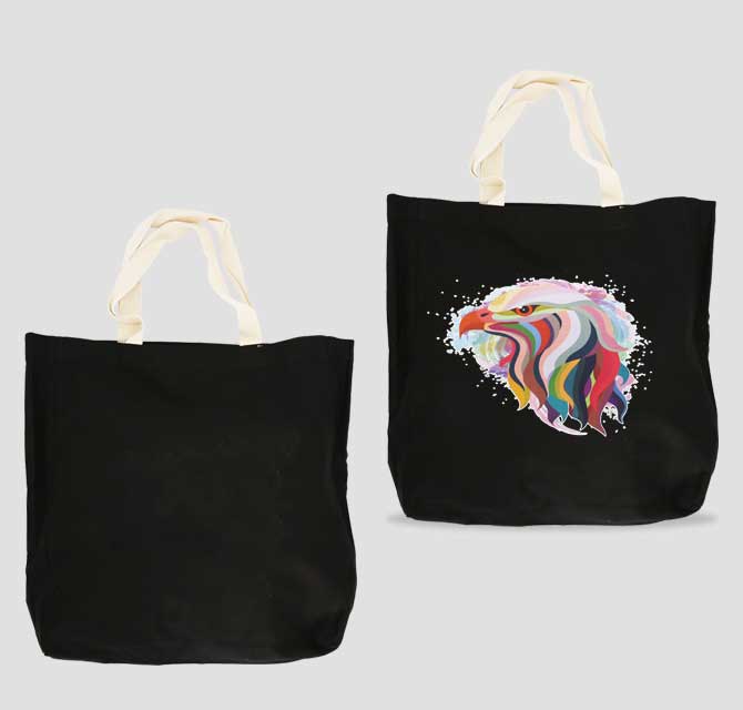 Canvas Tote Bag (Black) - Small