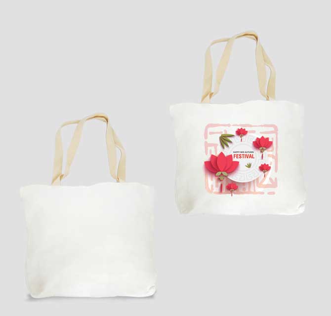 Canvas Tote Bag (White)-Small