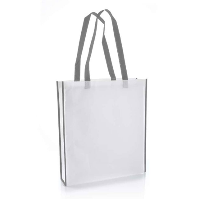 Non-Woven Shopping Bag Vertical White/Grey