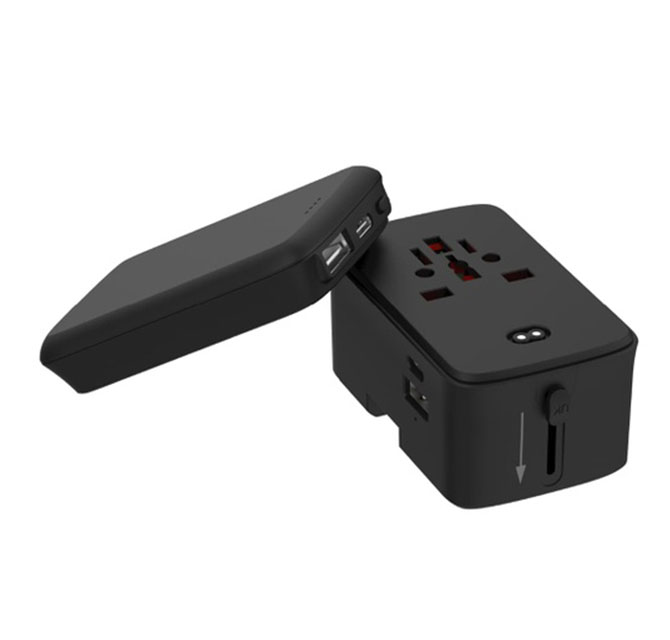 BILZEN - memorii World Travel Adapter with 5000mAh Powerbank