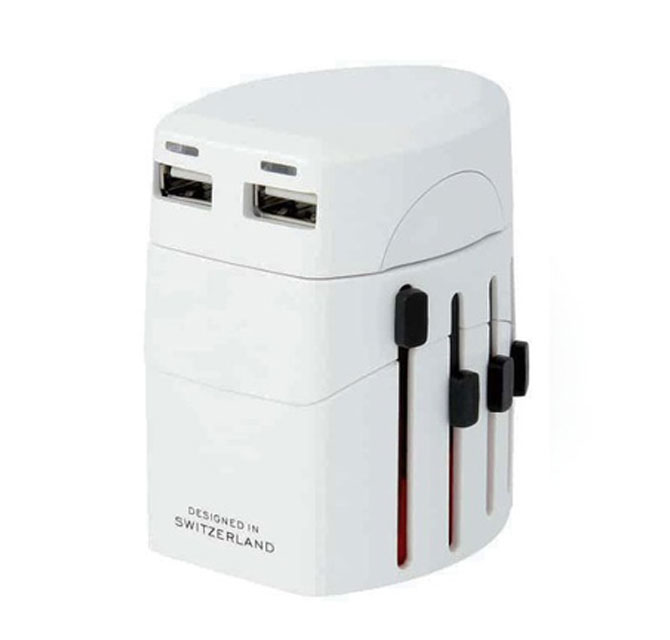 SKROSS EVO Compact World Travel Adapter with dual USB