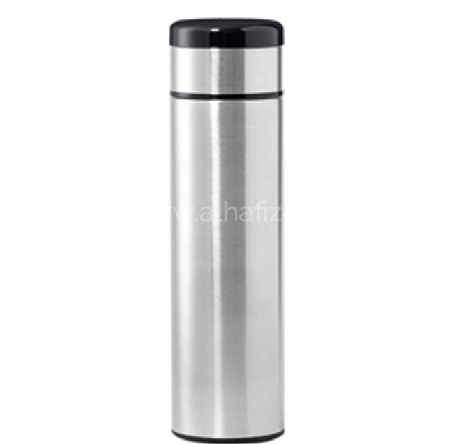 KOVEL - Giftology Double Walled Insulated Flask with Temperature Lid - Silver