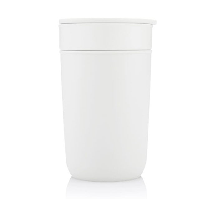 SAVONA - Hans Larsen Premium Ceramic Tumbler With Recycled Protective Sleeve - White