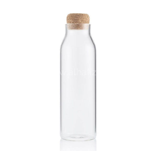 DELLACH - Borosilicate Glass Bottle with Cork Lid - 1200ml