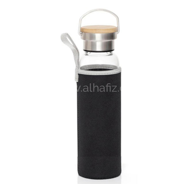 FLOHA - Hans Larsen Borosilicate Glass Bottle with Neo Sleeve - Black