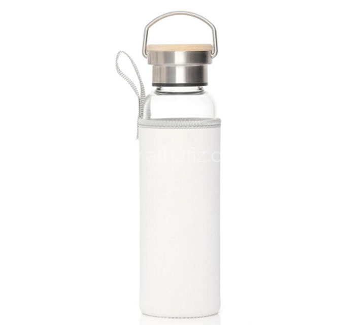 FLOHA - Hans Larsen Borosilicate Glass Bottle with Neo Sleeve - White
