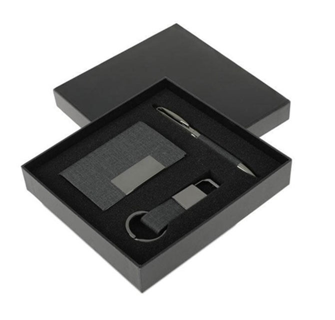 SILVAN - Giftology Gift Set (Card Holder, Key Chain and Pen) - Black