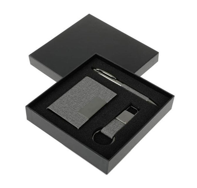 SILVAN - Giftology Gift Set (Card Holder, Key Chain and Pen) - Grey