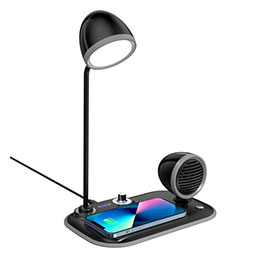 Veere - @memorii 3 In 1 Wireless Charger Lamp With Speaker - Black
