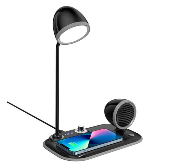 VEERE - @memorii 3 in 1 Wireless Charger Lamp with Speaker - Black