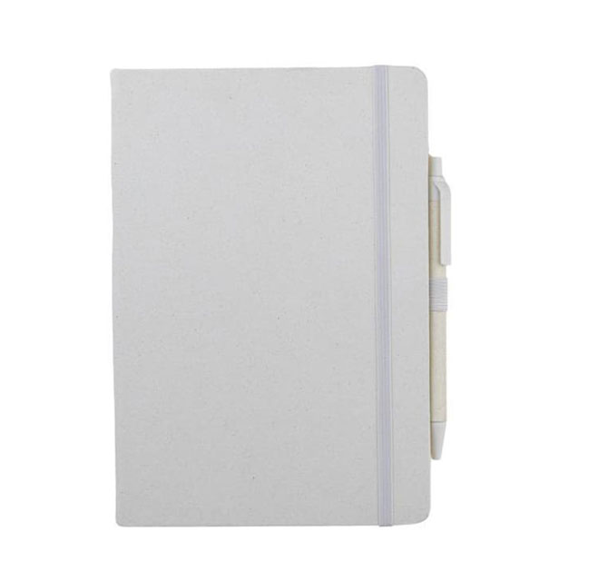 ABULA - eco-neutralÂ® A5 Hard Cover Notebook & Pen Set - Corn Paper