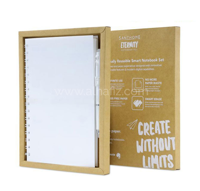 SanthomeÂ® Eternity - The Reusable Notebook & Pen Set - White