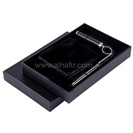 Tumbes - Set Of Mens Wallet, Flashlight Keyring And Metal Pen