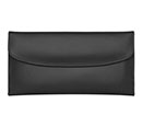 Genuine Leather Ladies Wallet with Zipper Pocket Black