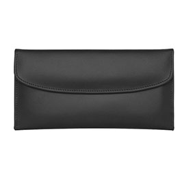 Genuine Leather Ladies Wallet With Zipper Pocket Black