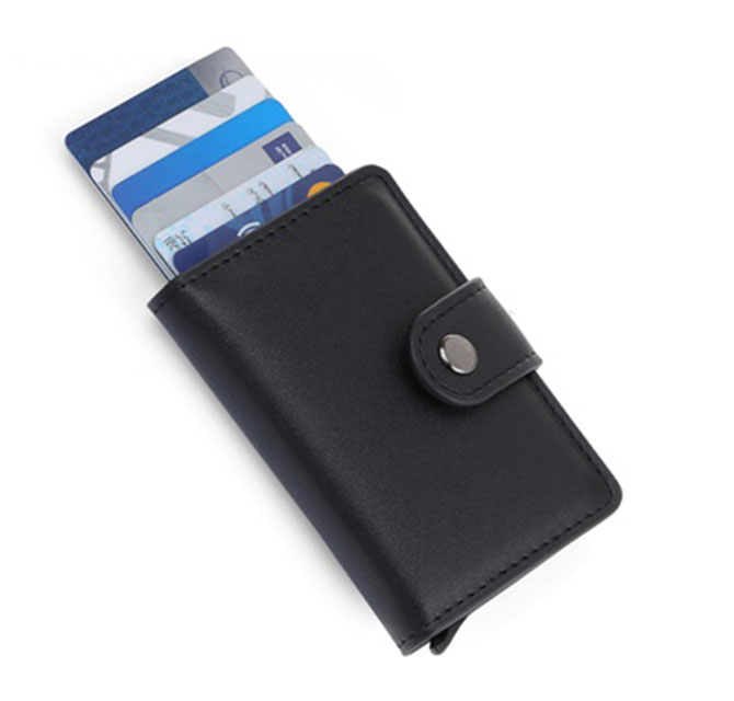 FLORINA - RFID PU Slim Cardholder Wallet - Black