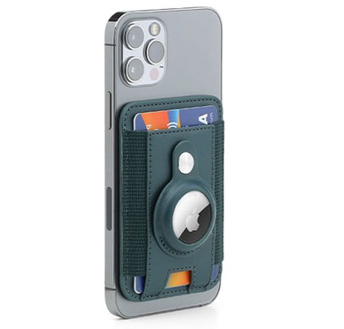 MARZ - SanthomeÂ® Magnetic Phone Cardholder with Santhome Tag Pocket - Dark Green