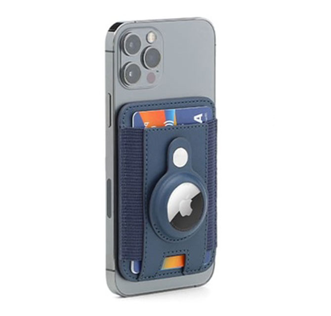 MARZ - SanthomeÂ® Magnetic Phone Cardholder with Santhome Tag Pocket - Navy Blue