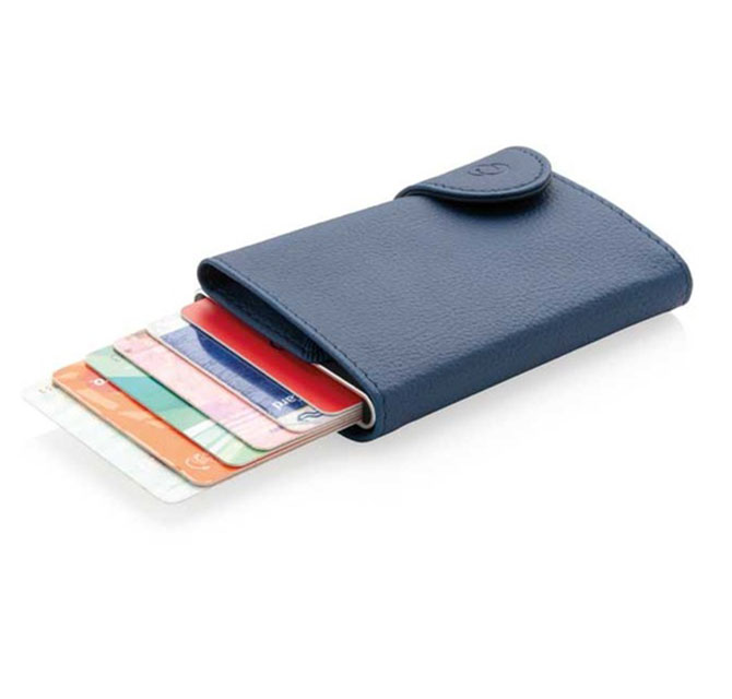 VATRA - c-secure PU RFID Card Holder & Wallet Navy Blue