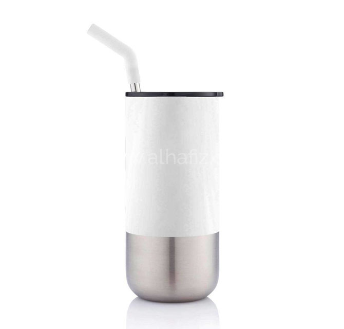 BORCULO - CHANGE Collection Insulated Tumbler with Reusable Straw - White