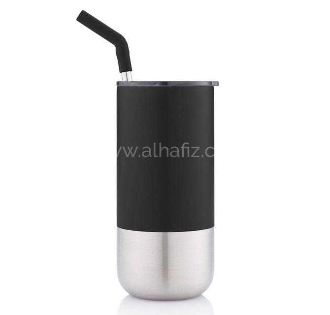BORCULO - CHANGE Collection Insulated Tumbler with Reusable Straw - Black