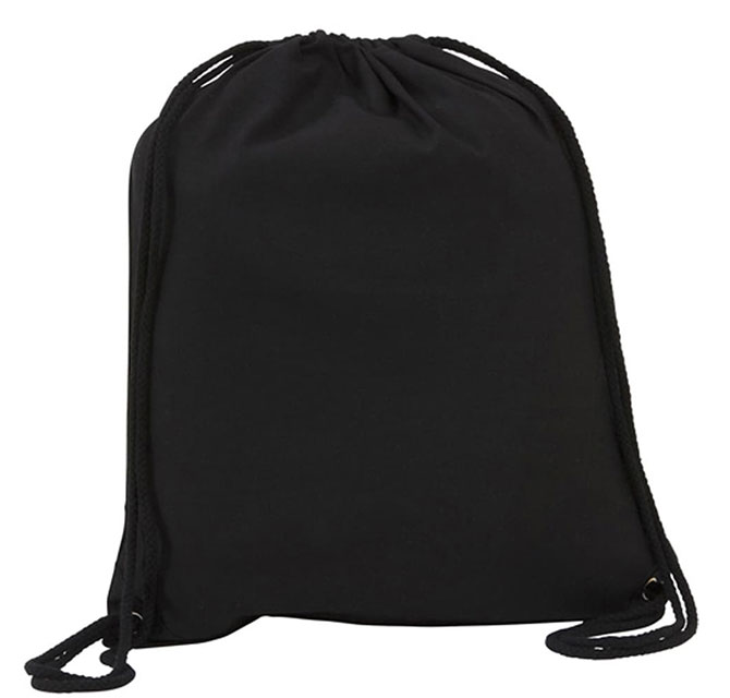 Eco-neutral Cotton Drawstring bag 240GSM - Black