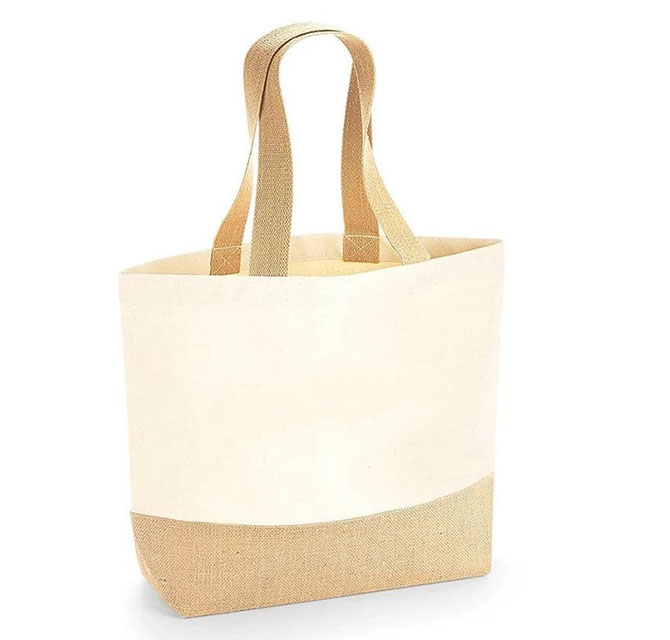FARUM - GRS-certified Recycled Cotton-Jute Mini Bag - Natural