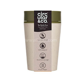 Circular Cup 8oz Cream & Honest Green