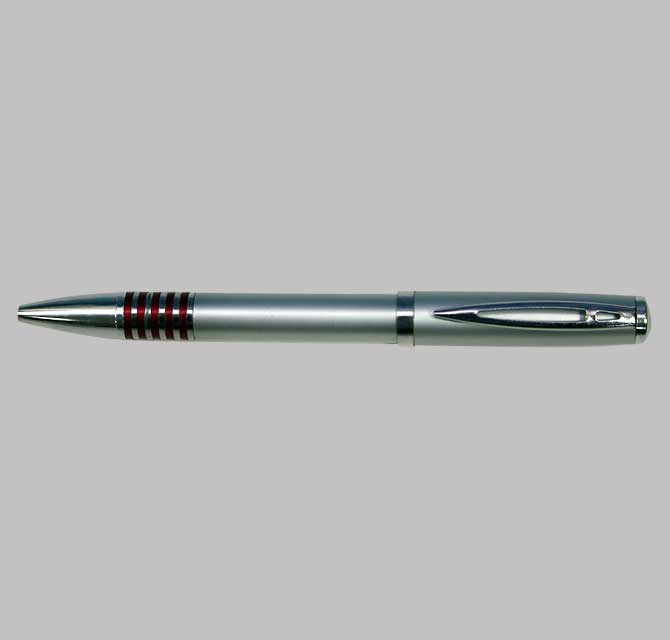 Ballpen Silver with Maroon lines