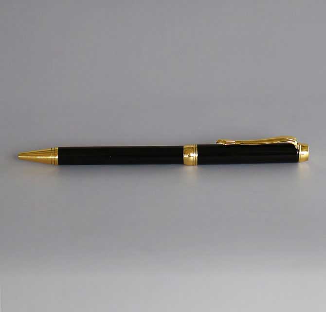 Black Slim Ballpen with Golden Edges
