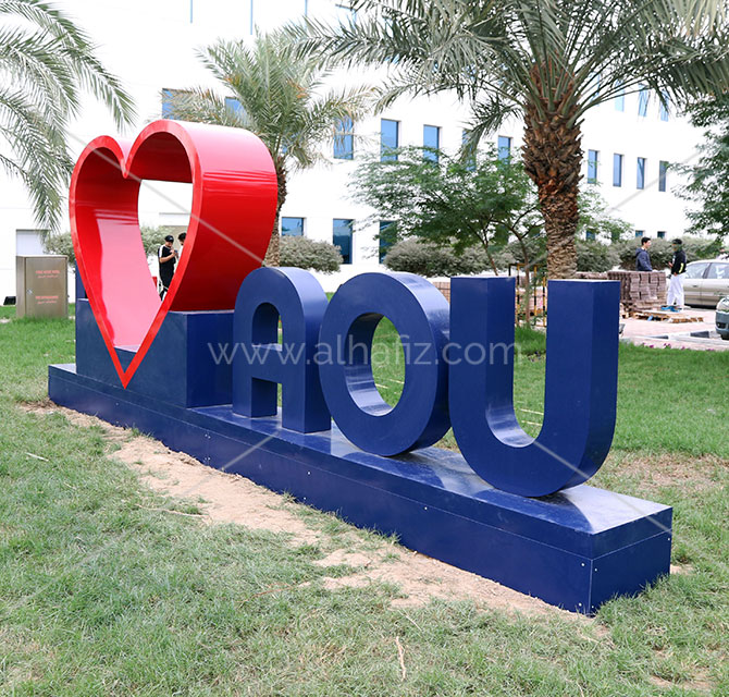 3d Standlone Metal Letters I Love AOU