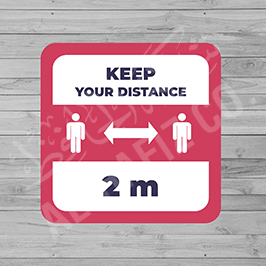 Keep Distance Arrow Floor Stickers 2m