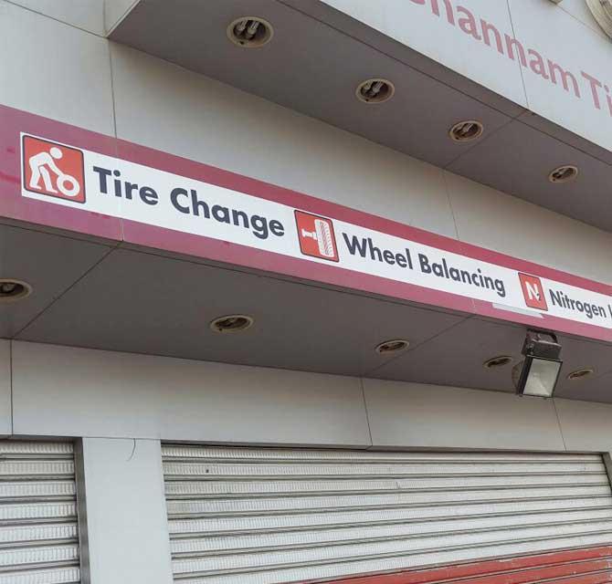 Sticker on Iron Frame Sign board