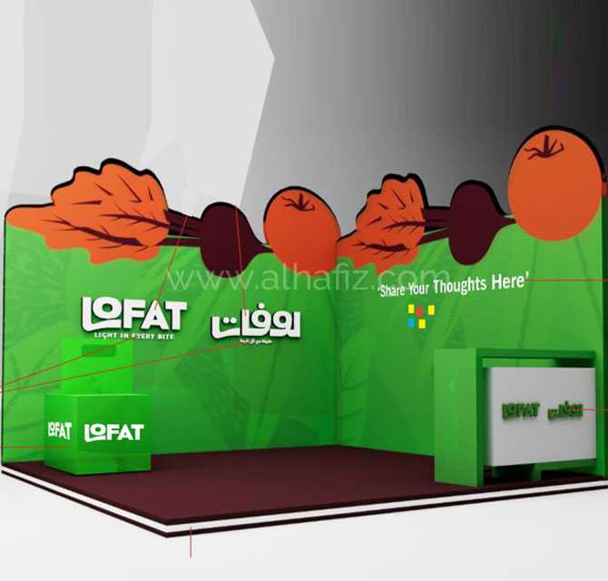 Customized Exhibition booth with embossed letter Cutout shapes