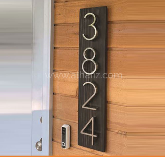 DIY Modern House Number Sign with Wood