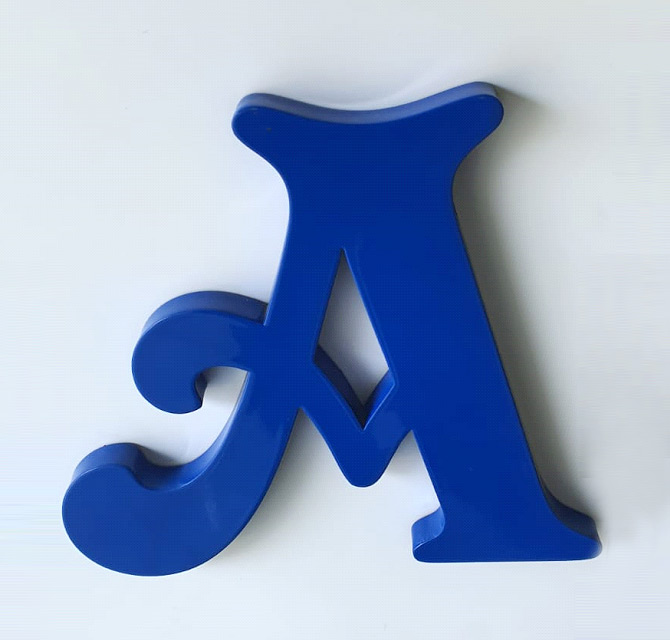 Flat Cut Blue Color MDF Sign Letter
